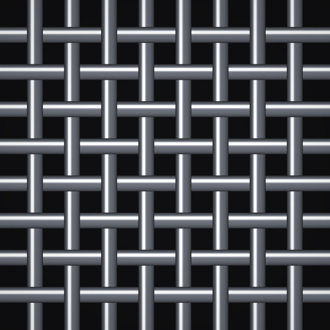 Close-up of 304 stainless steel crimped woven wire mesh, 8 mesh, in .054" wire