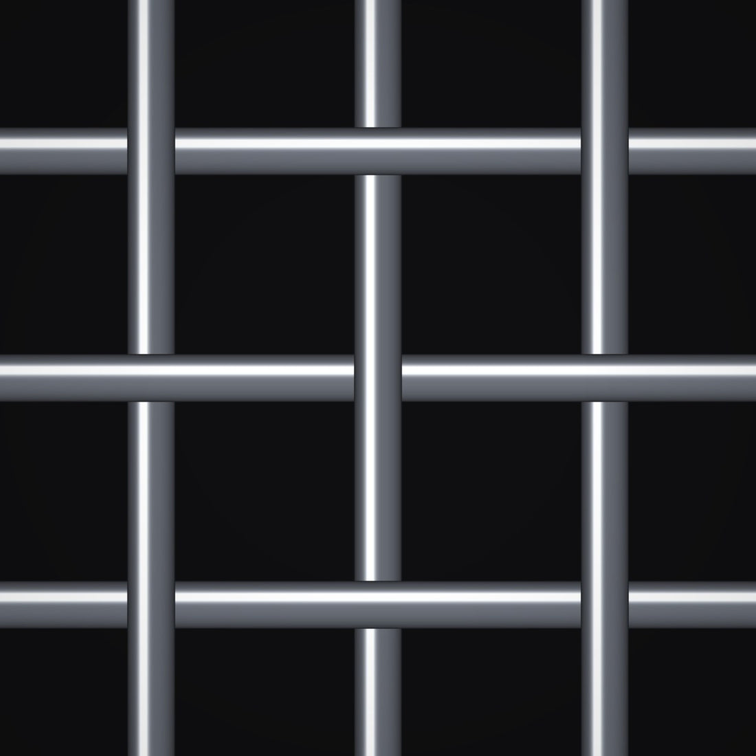 Close-up of 316 stainless steel crimped woven wire mesh, 1-1/2" square openings, in .105" wire