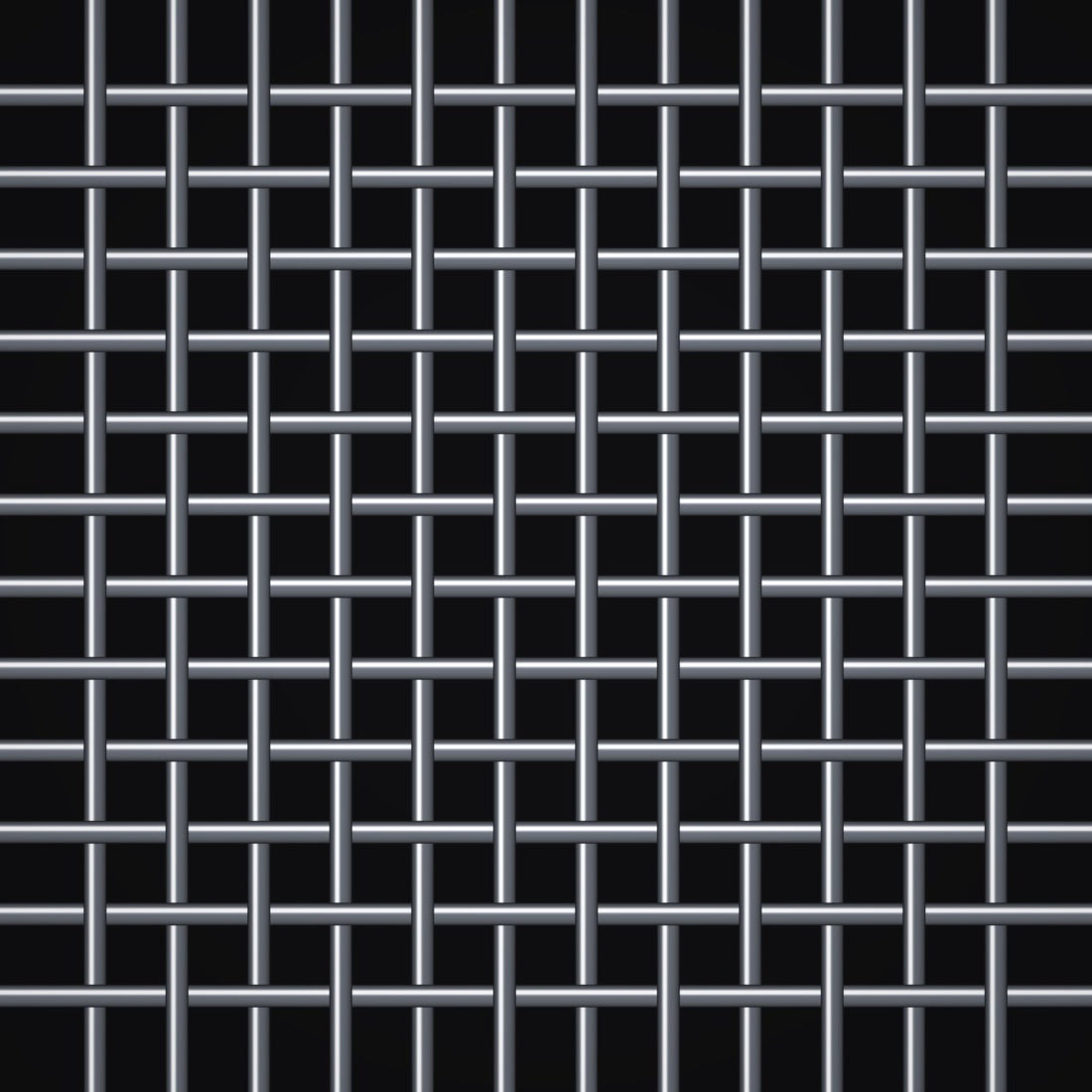 Close-up of 316 stainless steel crimped woven wire mesh, 12 mesh, in .023" wire