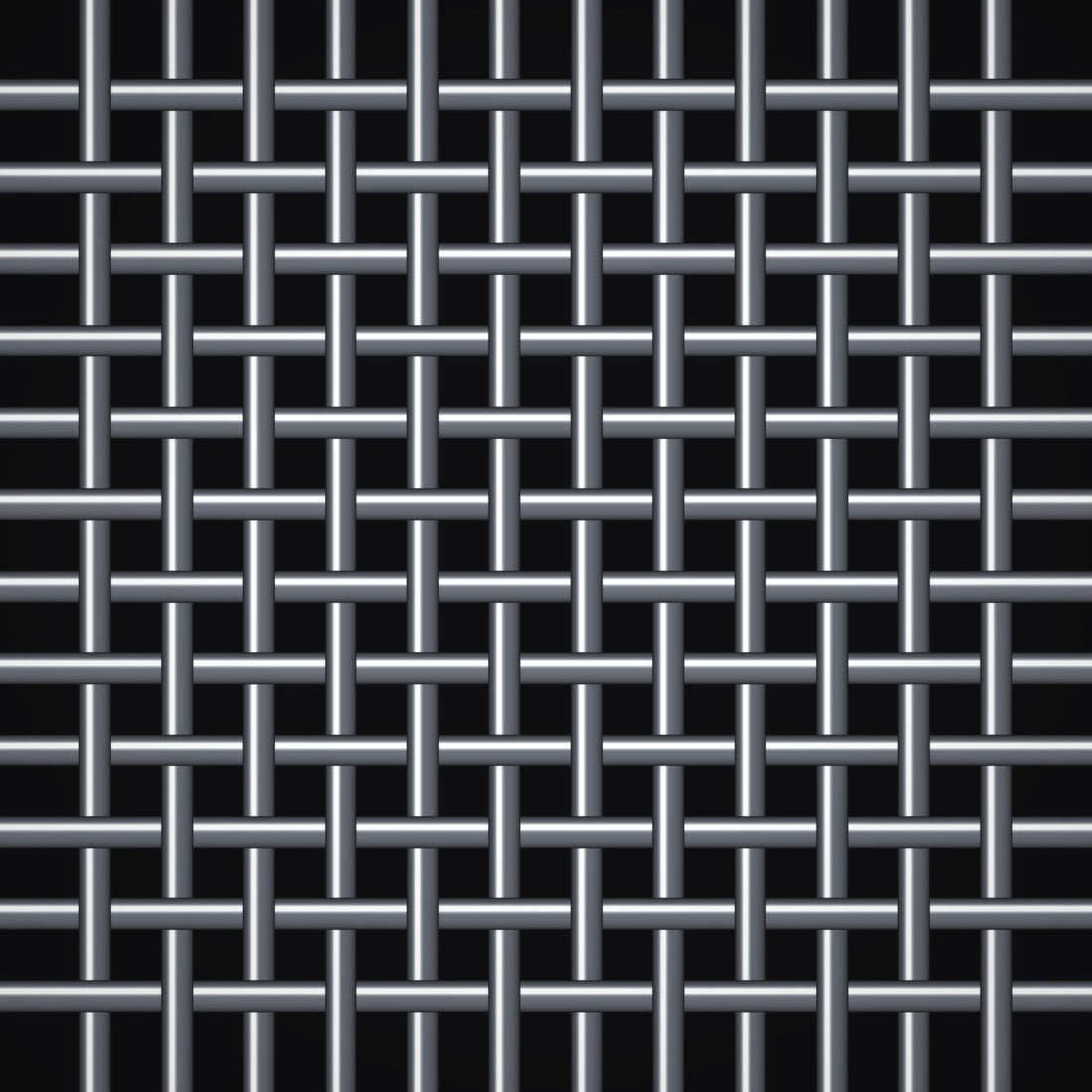 Close-up of 316 stainless steel crimped woven wire mesh, 12 mesh, in .032" wire