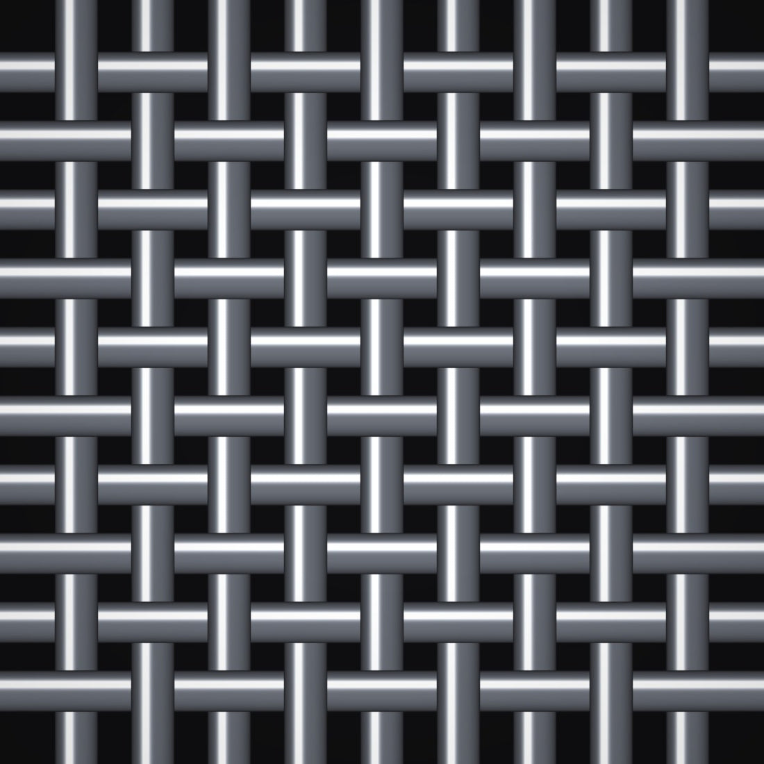 Close-up of 316 stainless steel crimped woven wire mesh, 9 x 9 mesh, in .063" wire