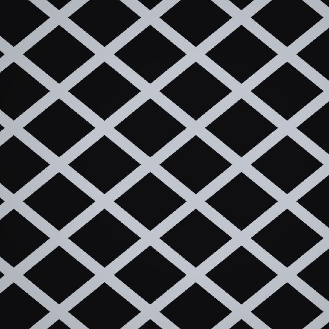 Close-up of aluminum flattened expanded metal sheet with 3/4" diamond openings