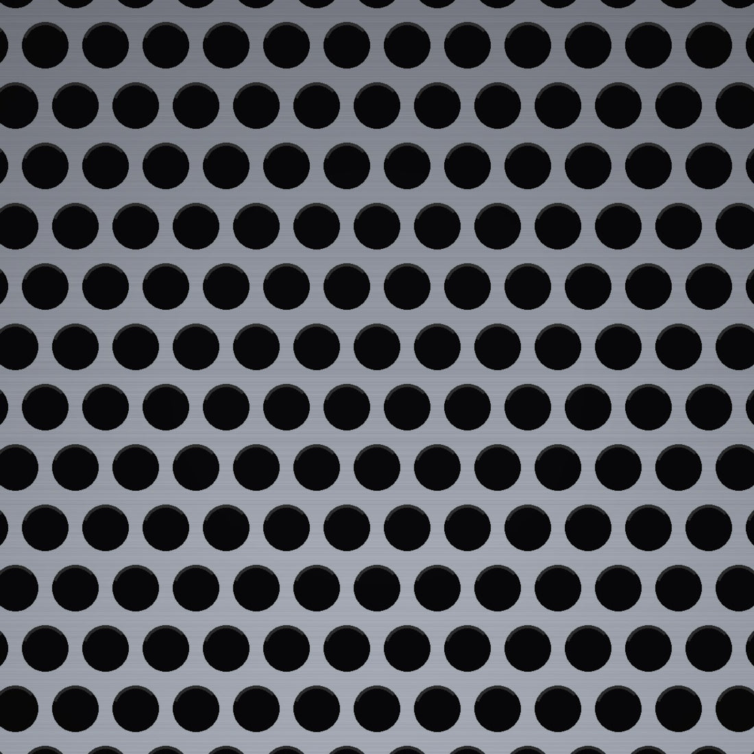 Close-up of aluminum perforated sheet, .050" round holes on .066" straight centres
