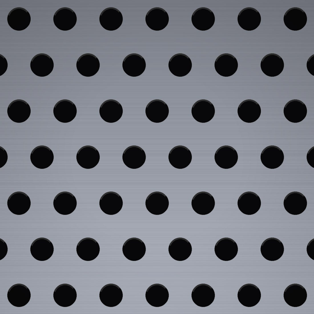 Close-up of aluminum perforated sheet, 1/16" round holes on 1/8" staggered centres