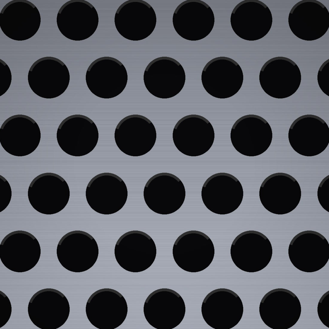 Close-up of aluminum perforated sheet with 1/4" holes