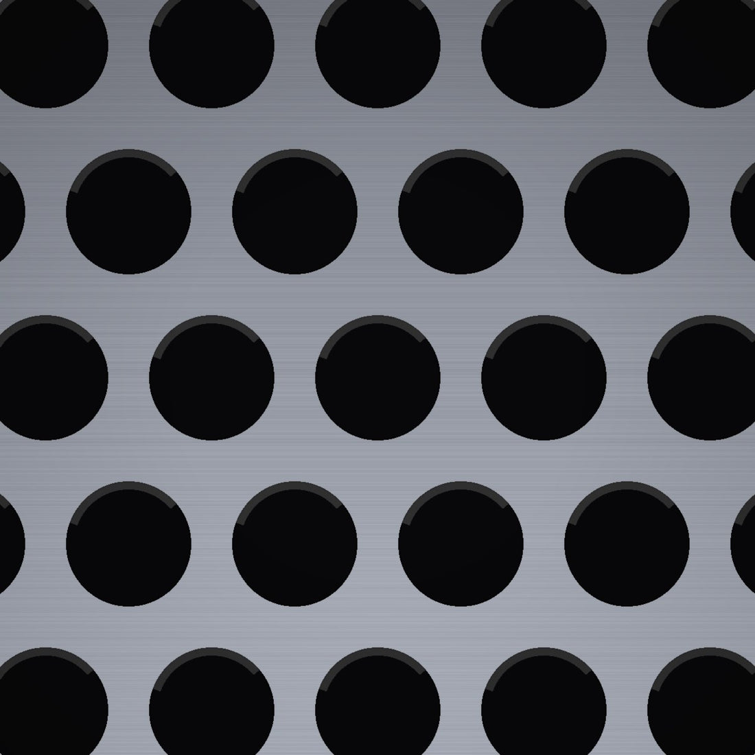 Close-up of aluminum perforated sheet, 3/16" round holes on 1/4" staggered centres