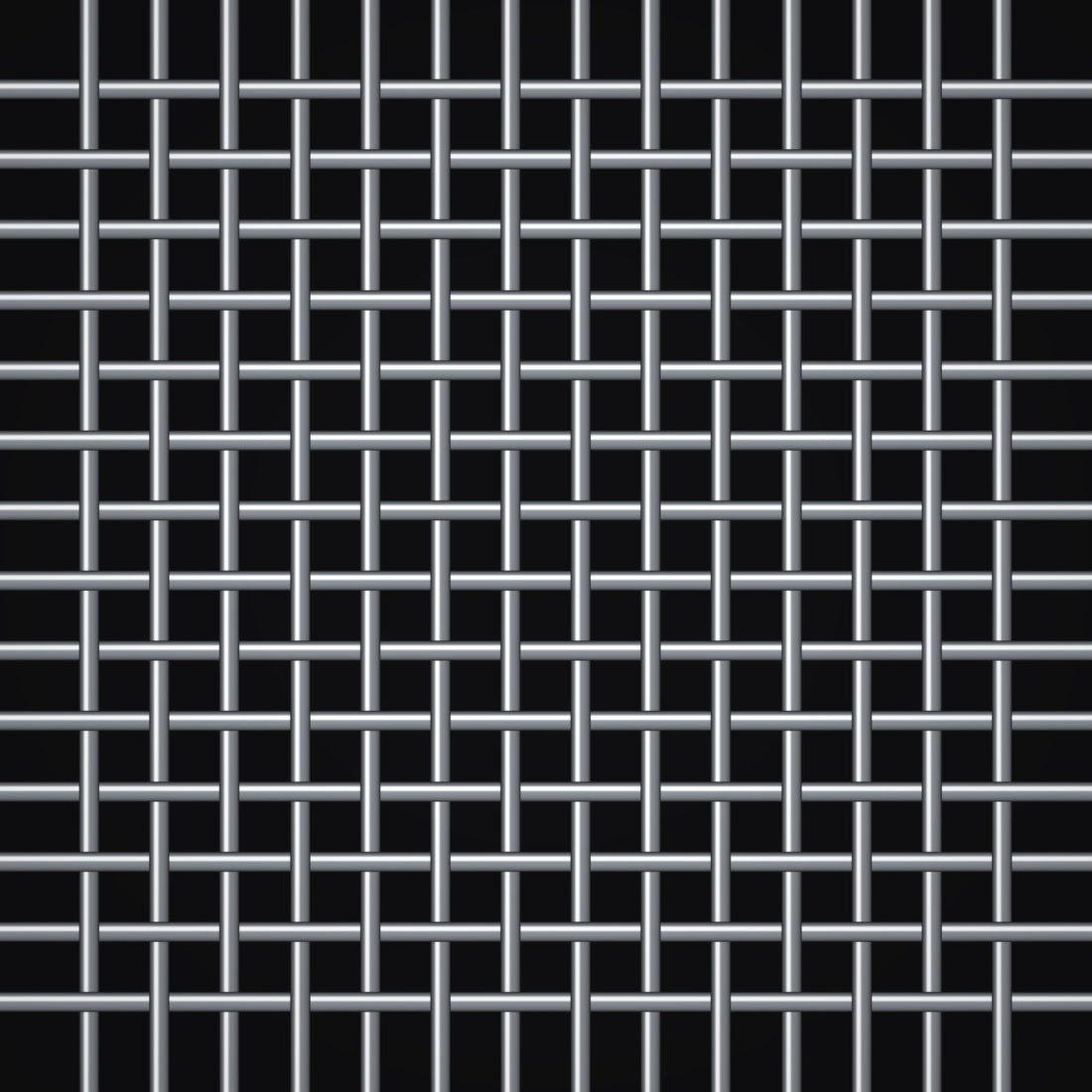Close-up of aluminum crimped woven wire mesh, 16 mesh, in .018" wire