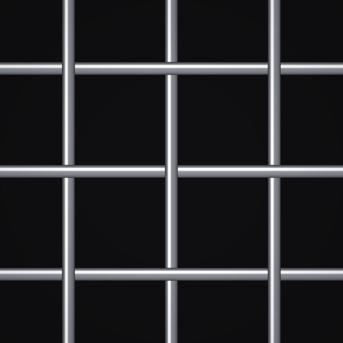 Close-up of aluminum crimped woven wire mesh, 2 mesh, in .063" wire