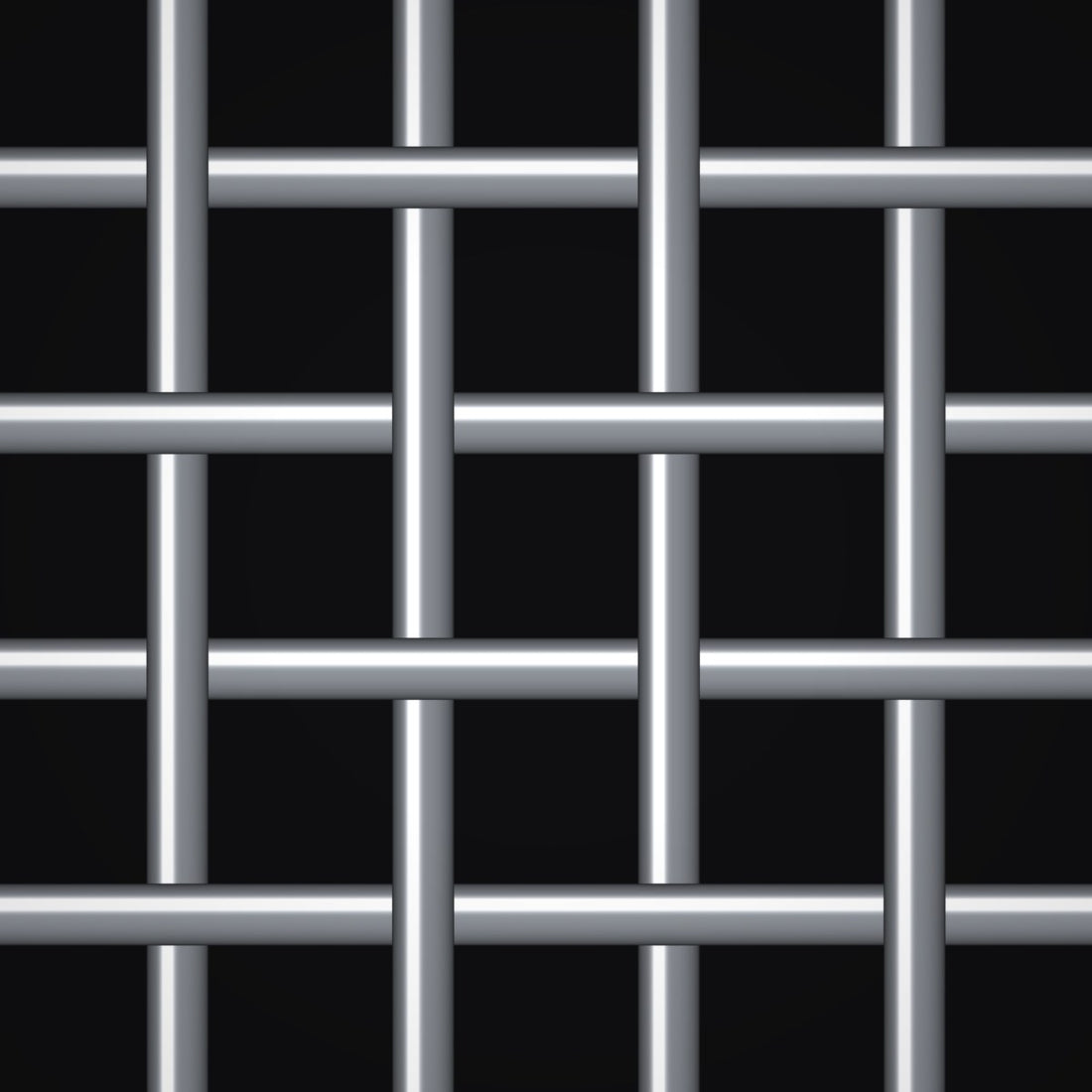 Close-up of aluminum crimped woven wire mesh, 4 mesh, in .063" wire