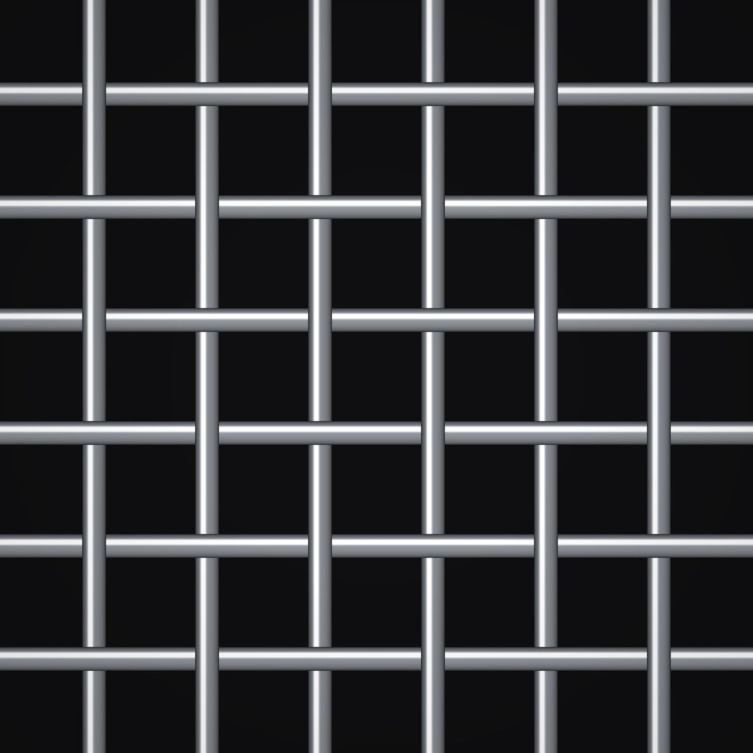 Close-up of aluminum crimped woven wire mesh, 6 mesh, in .035" wire
