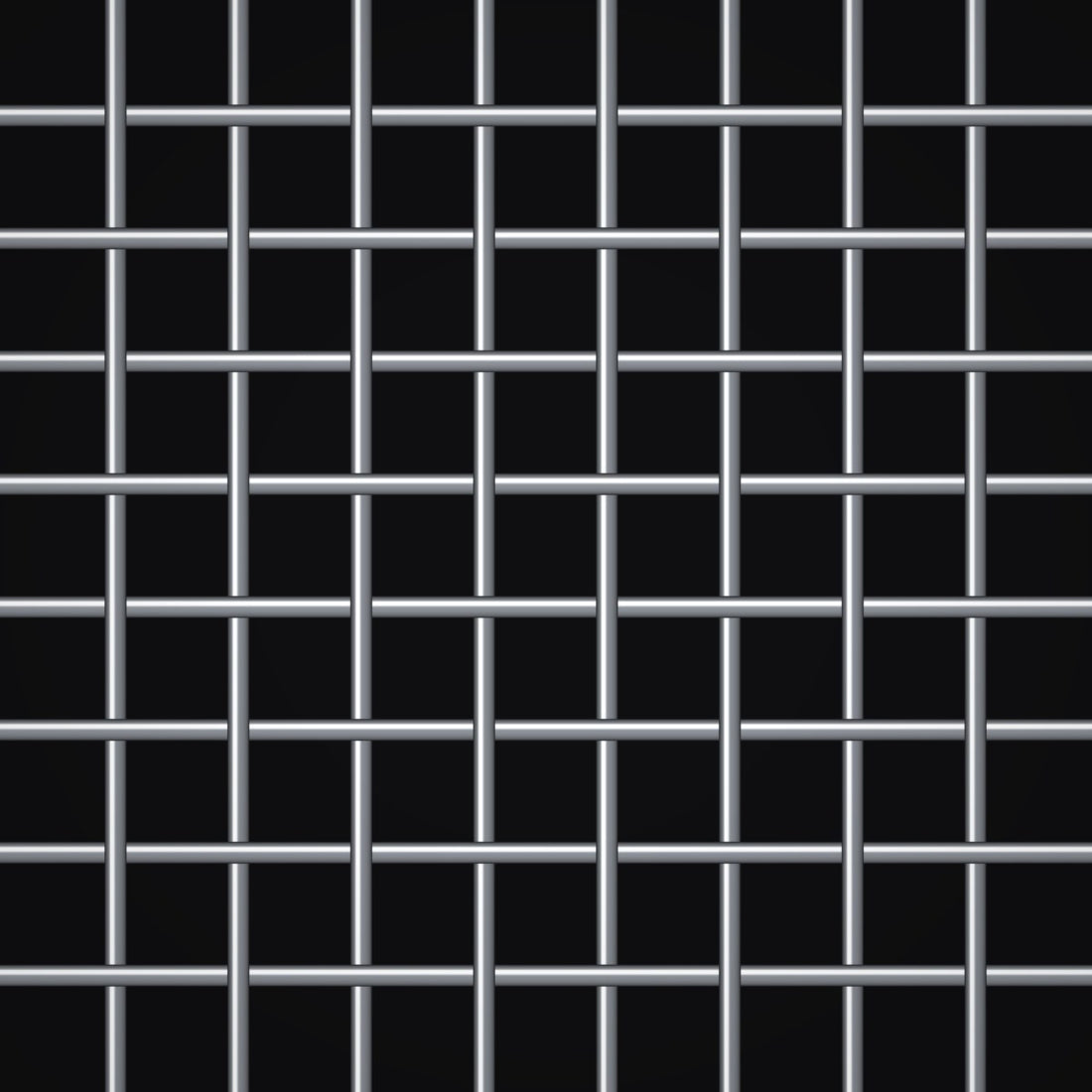 Close-up of aluminum crimped woven wire mesh, 8 mesh, in .022" wire