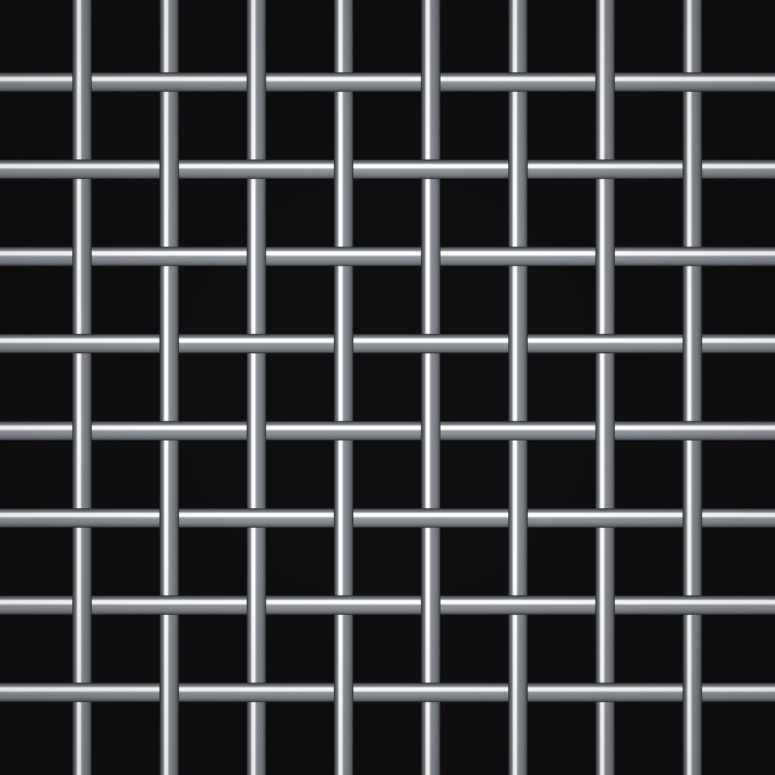 Close-up of aluminum crimped woven wire mesh, 8 mesh, in .028" wire