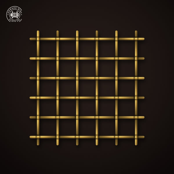 1" Mesh - .135" Wire Diameter - Brass Woven Wire - 48" Wide - Howard Wire Cloth Co.