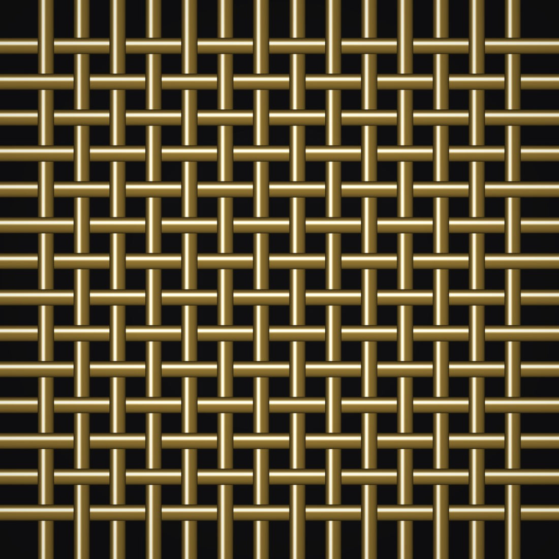 Close-up of brass crimped woven wire mesh, 100 mesh, in .0045" wire