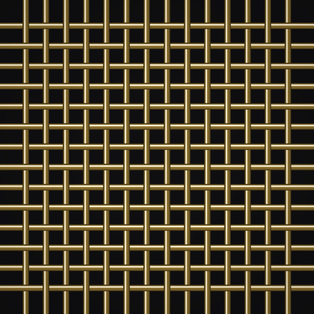 Close-up of brass crimped woven wire mesh, 20 mesh, in .016" wire