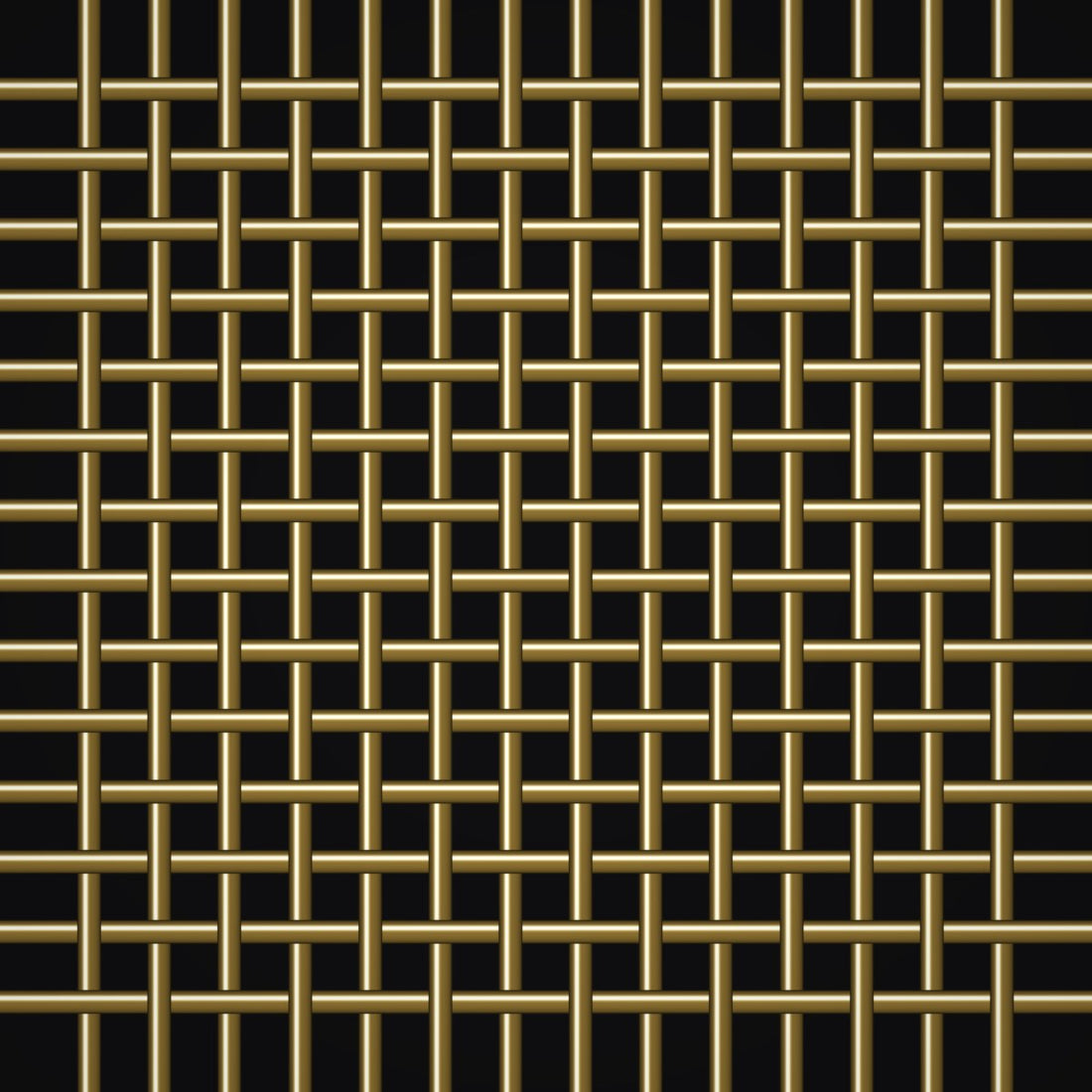 Close-up of brass crimped woven wire mesh, 24 mesh, in .014" wire