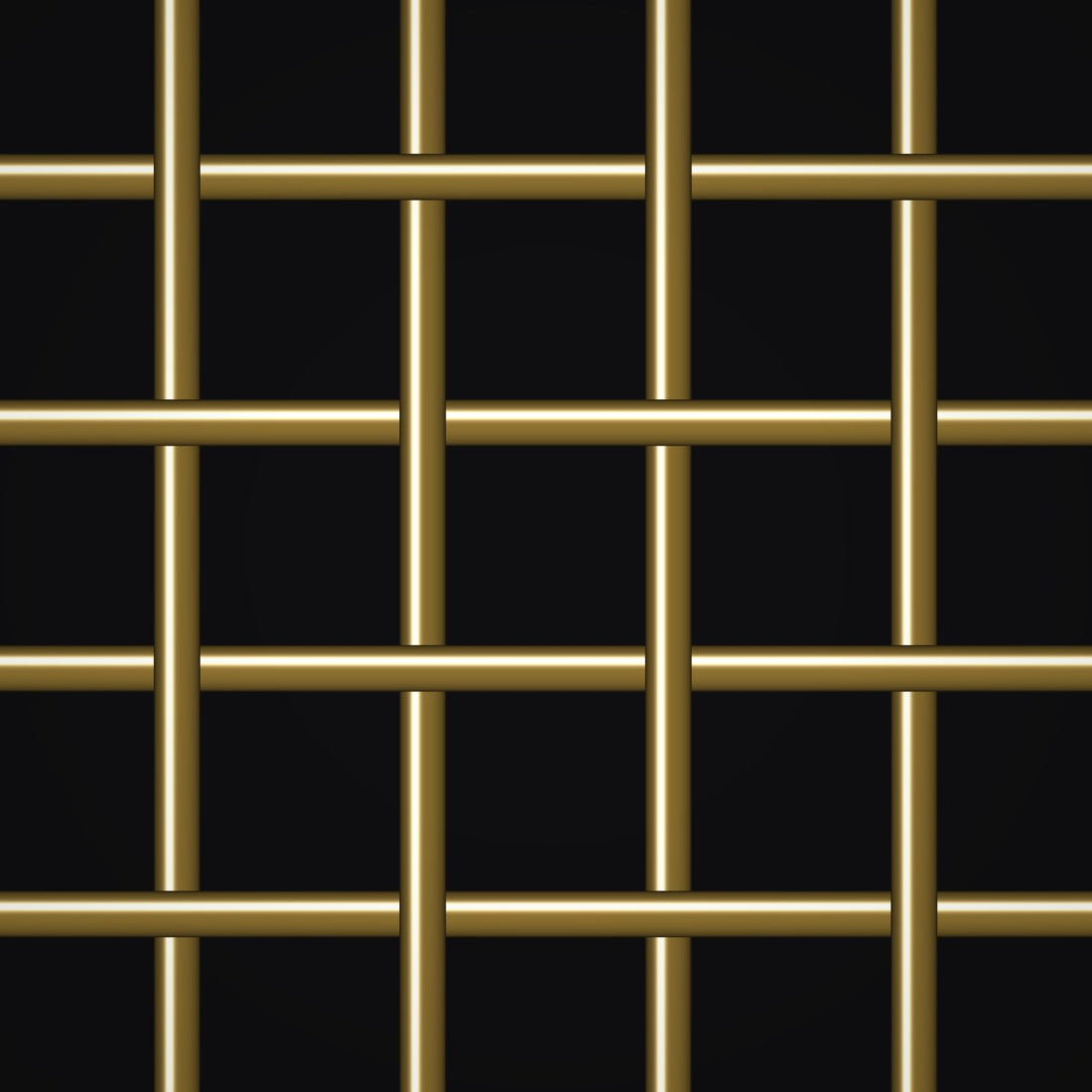 Close-up of brass crimped woven wire mesh, 4 mesh, in .047" wire