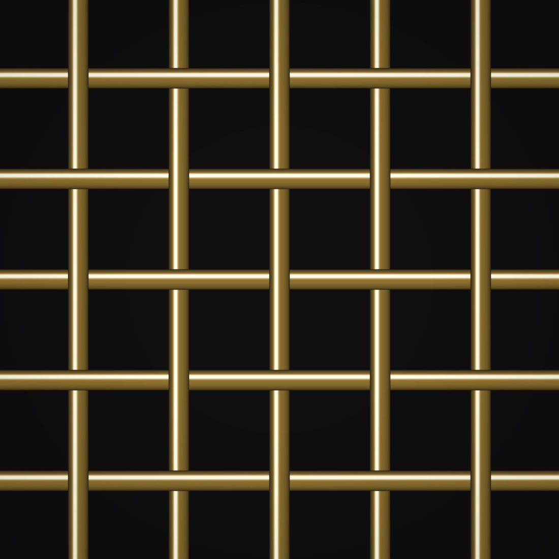 Close-up of brass crimped woven wire mesh, 5 mesh, in .041" wire