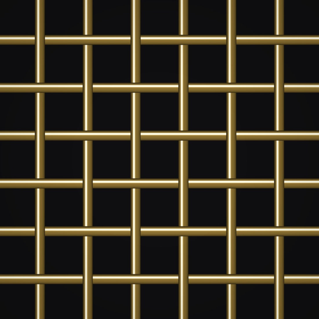 Close-up of brass crimped woven wire mesh, 6 mesh, in .035" wire