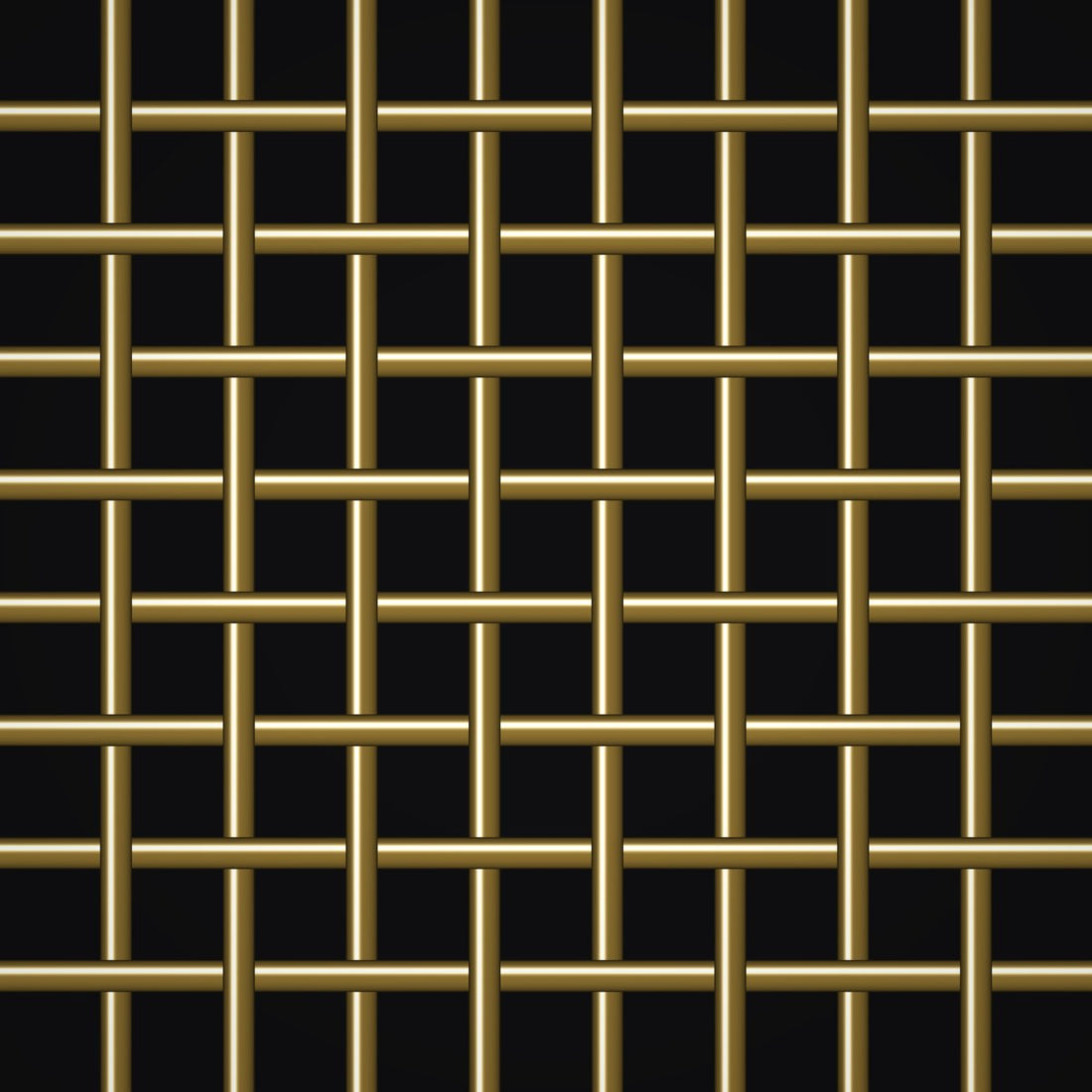 Close-up of brass crimped woven wire mesh, 8 mesh, in .032" wire
