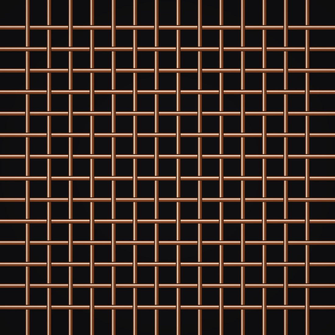 Close-up of copper crimped woven wire mesh, 100 mesh, in .0022" wire