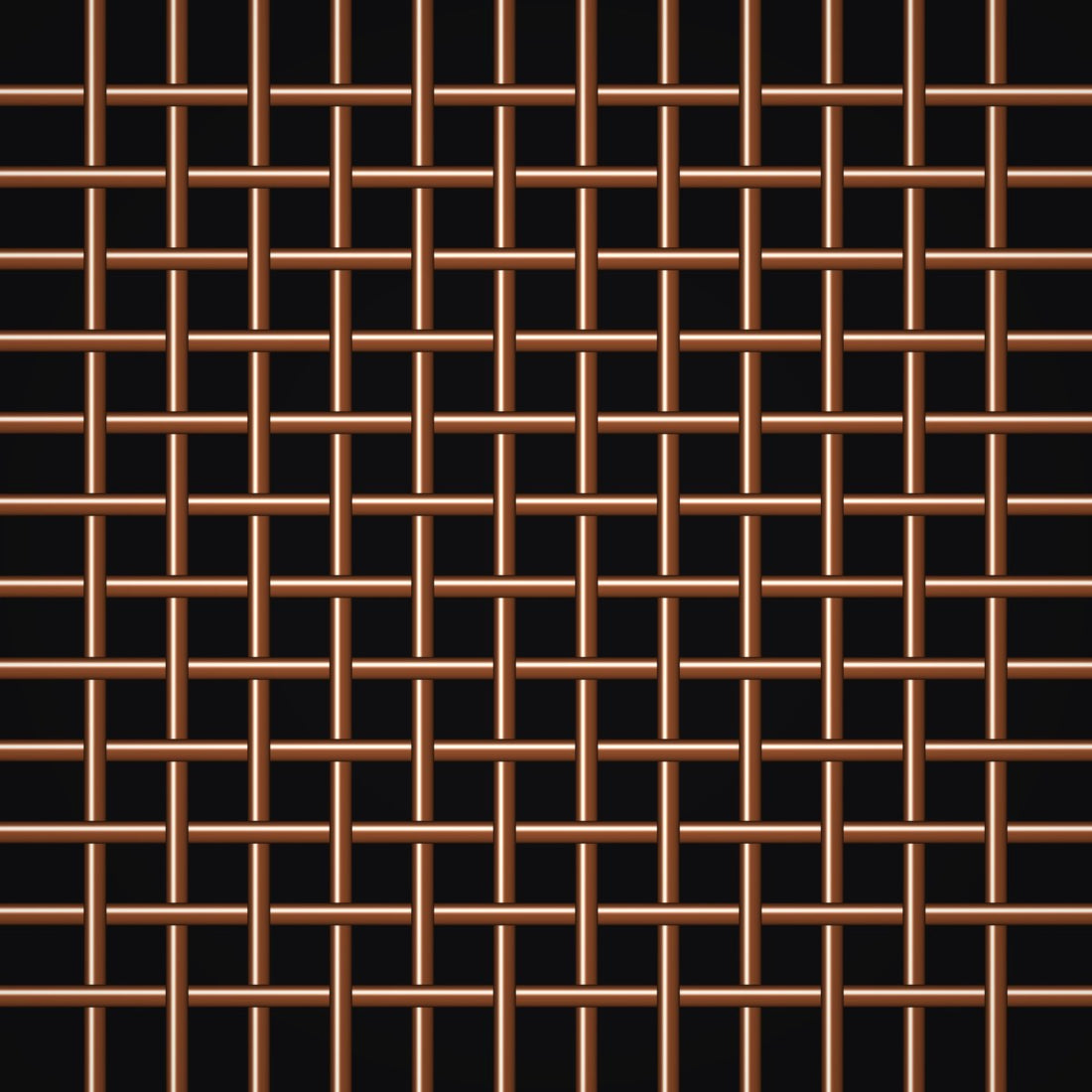 Close-up of copper crimped woven wire mesh, 12 mesh, in .023" wire