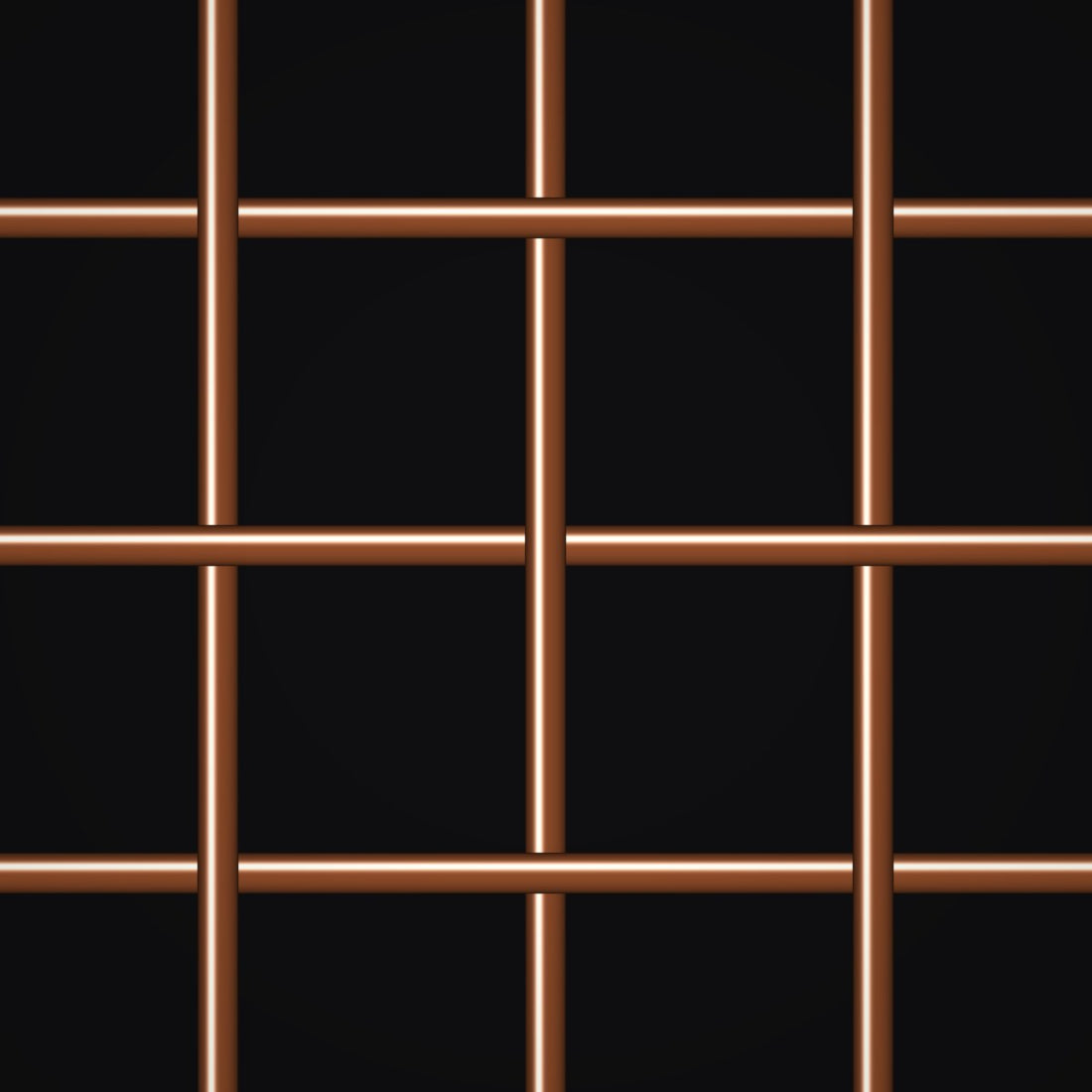 Close-up of copper crimped woven wire mesh, 2 mesh, in .063" wire