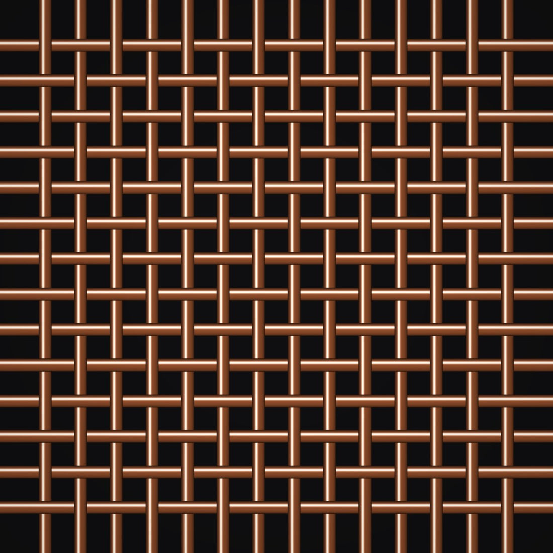 Close-up of copper crimped woven wire mesh, 30 mesh, in .012" wire