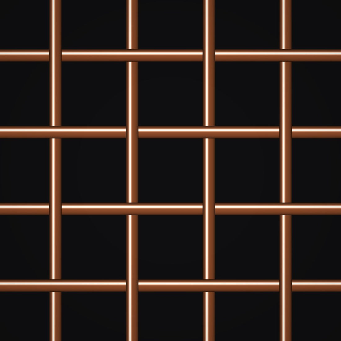 Close-up of copper crimped woven wire mesh, 4 mesh, in .041" wire