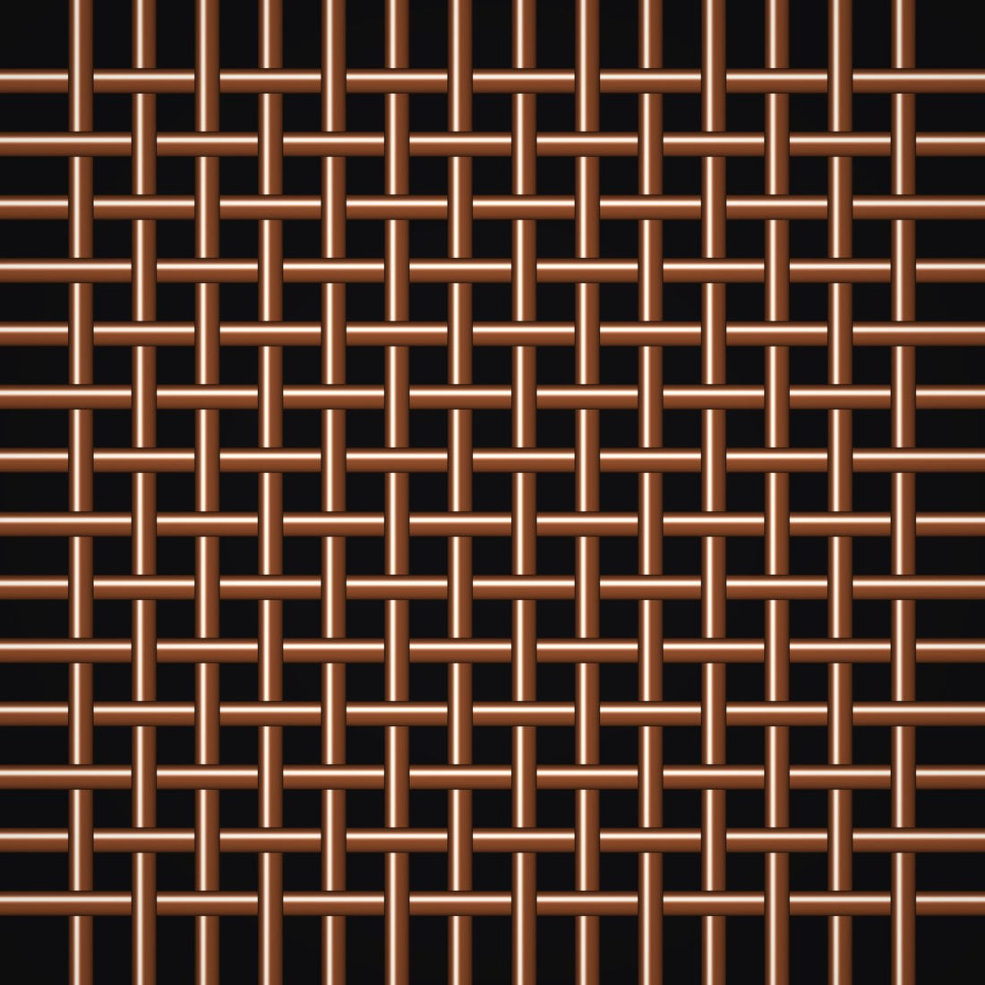 Close-up of copper crimped woven wire mesh, 40 mesh, in .010" wire