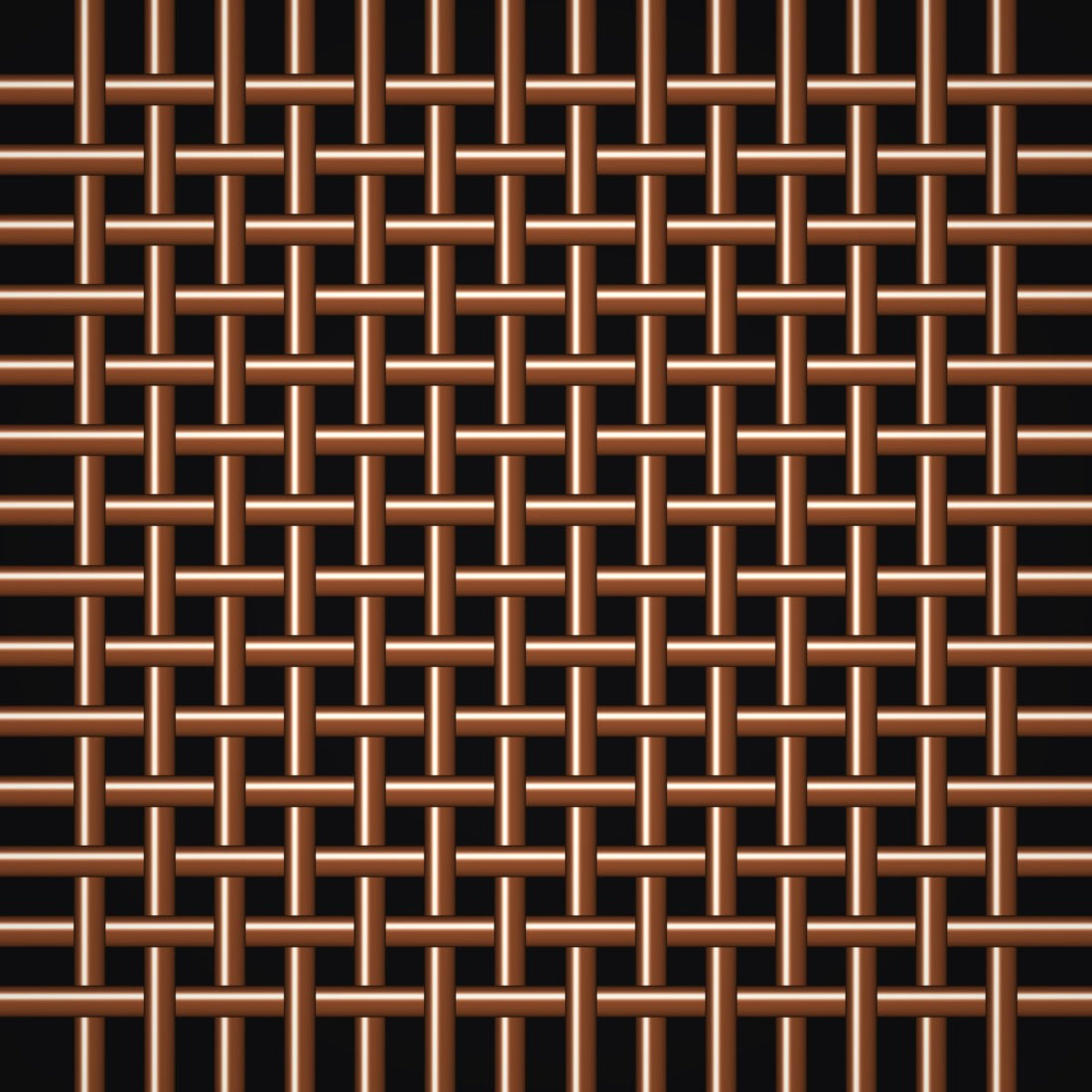 Close-up of copper crimped woven wire mesh, 60 mesh, in .0075" wire