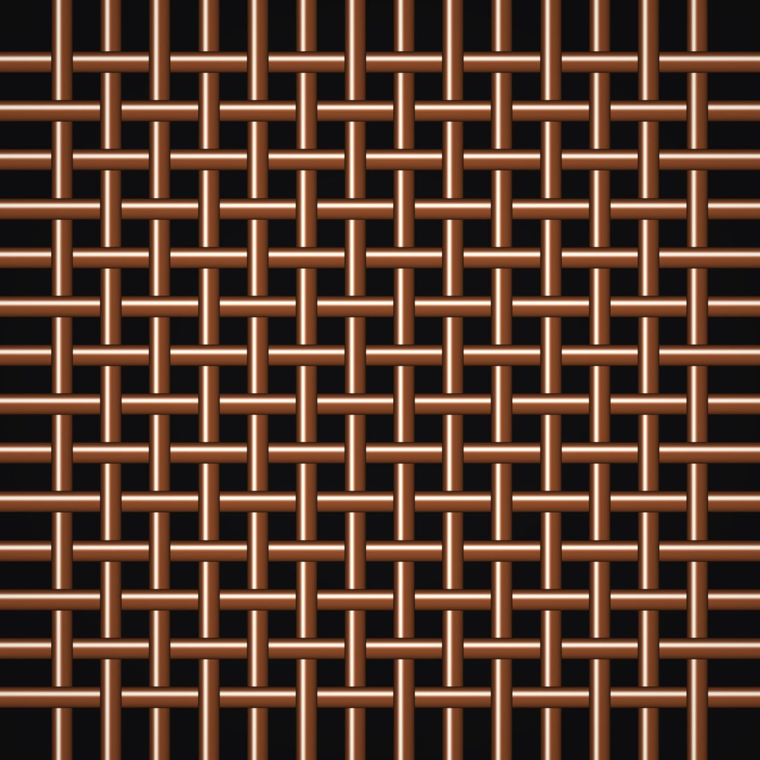 Close-up of copper crimped woven wire mesh, 80 mesh, in .0055" wire