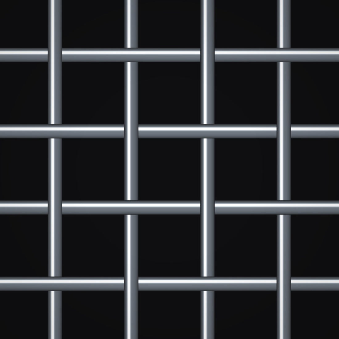 Close-up of galvanized steel crimped woven wire mesh, 4 mesh, in .047" wire