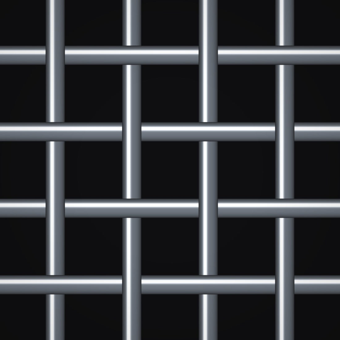 Close-up of galvanized steel crimped woven wire mesh, 4 mesh, in .063" wire