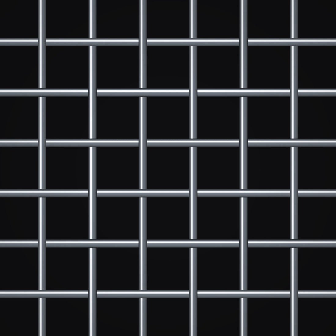 Close-up of galvanized steel crimped woven wire mesh, 6 mesh, in .028" wire