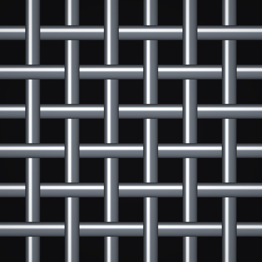 Close-up of galvanized steel crimped woven wire mesh, 6 mesh, in .063" wire