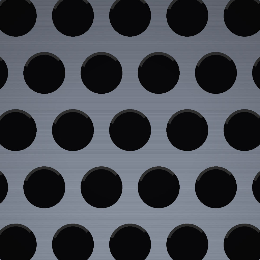 Close-up of galvanized-before-weave steel perforated sheet, 1/2" round holes on 11/16" staggered centres