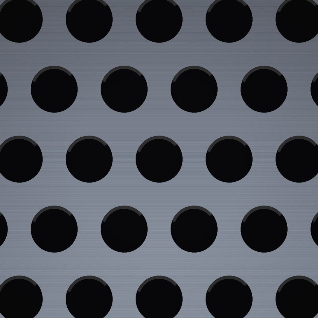 Close-up of galvanized-before-weave steel perforated sheet, 1/4" round holes on 3/8" staggered centres