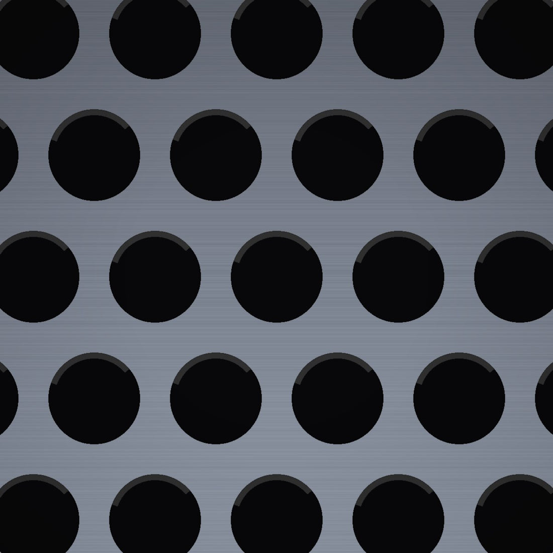 Close-up of galvanized-before-weave steel perforated sheet, 3/16" round holes on 1/4" staggered centres