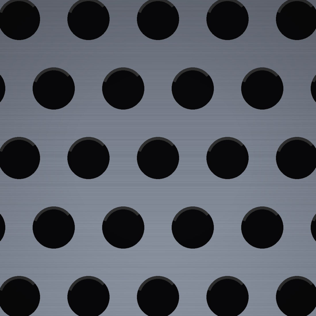Close-up of galvanized-before-weave steel perforated sheet, 3/16" round holes on 5/16" staggered centres