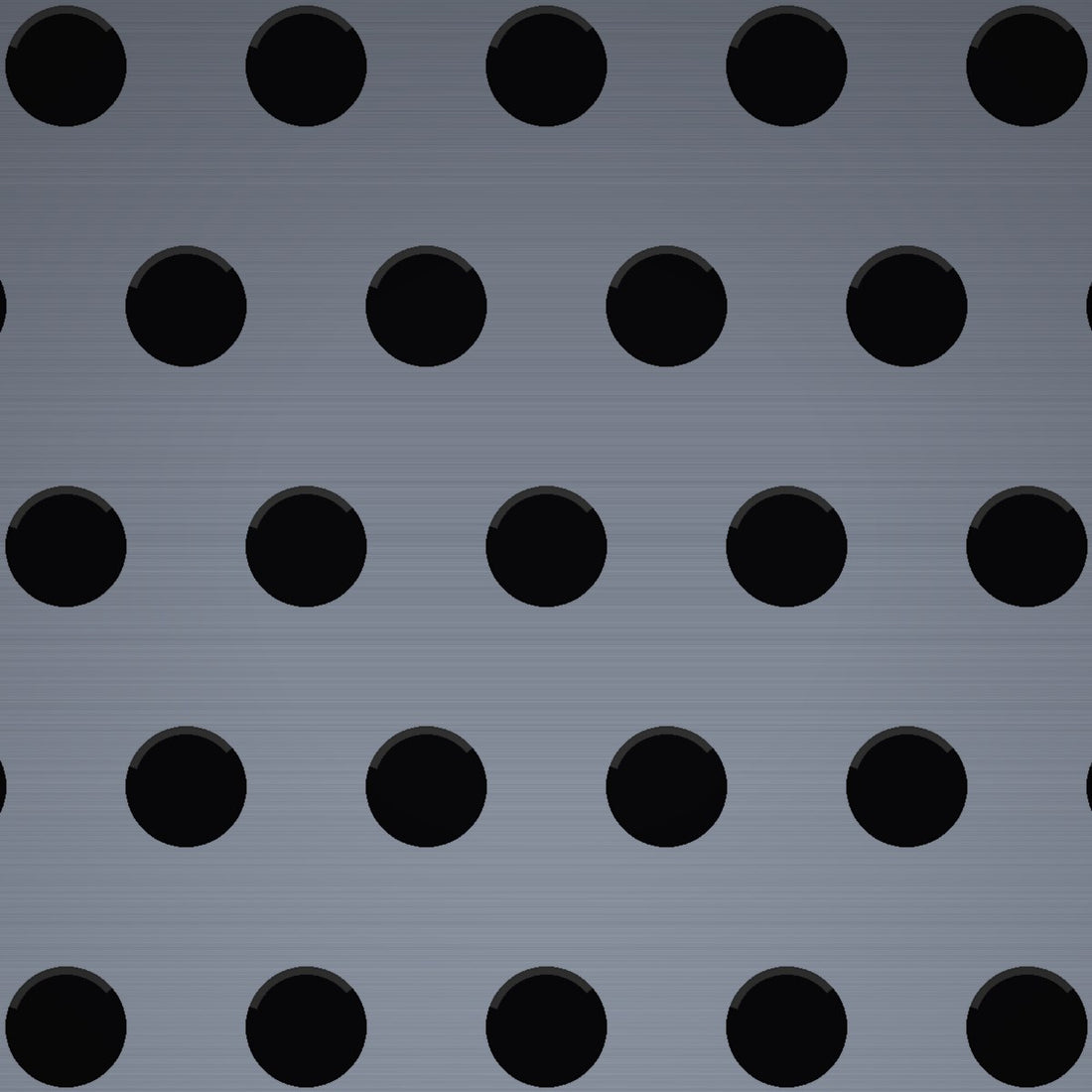 Close-up of galvanized-before-weave steel perforated sheet, 3/32" round holes on 3/16" staggered centres