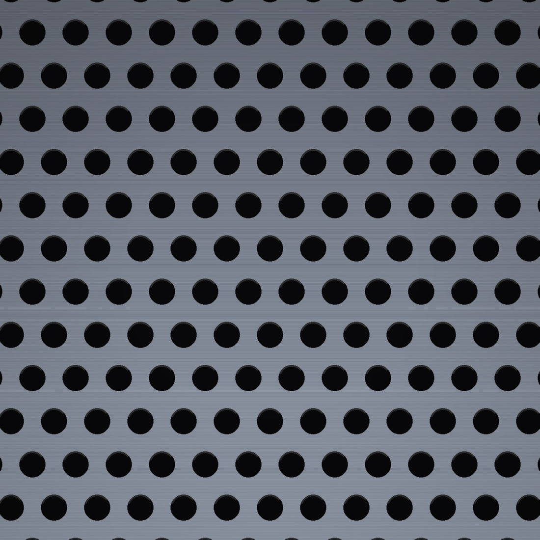 Close-up of galvanized steel perforated sheet, .033" round holes on .055" straight centres