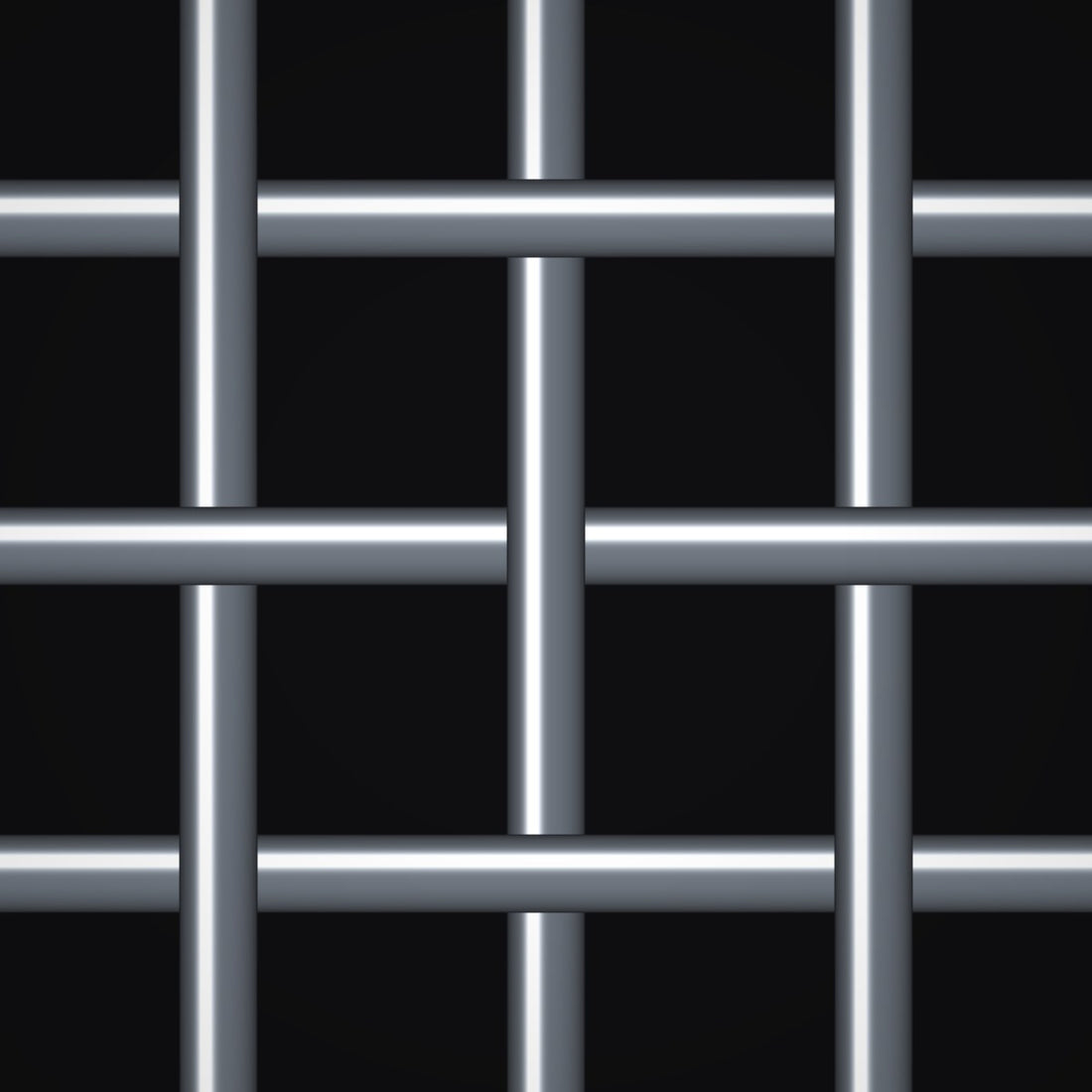 Close-up of galvanized steel crimped woven wire mesh, 1-1/2" square openings, in .120" wire