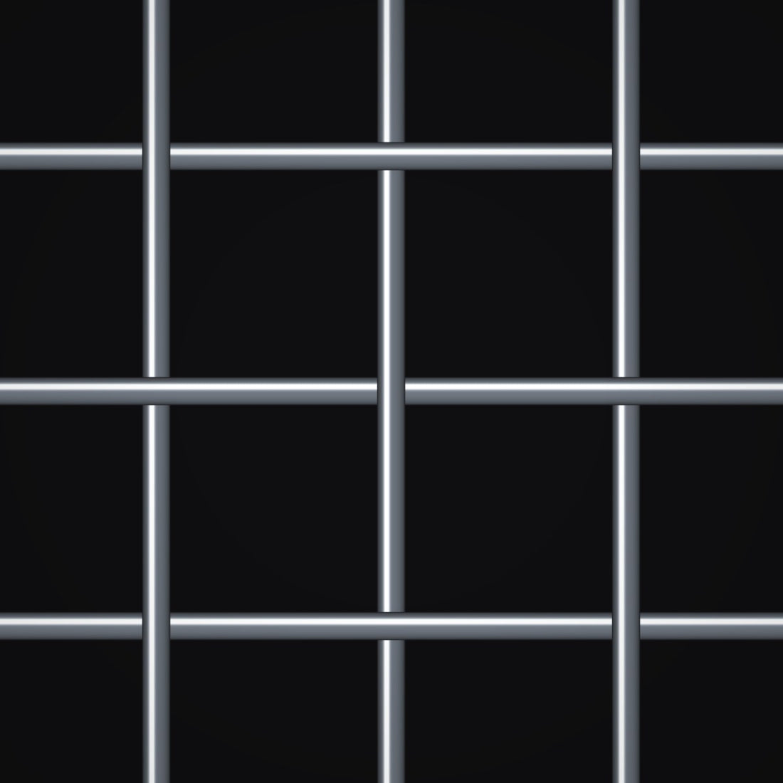Close-up of galvanized steel crimped woven wire mesh, 1" square openings, in .120" wire