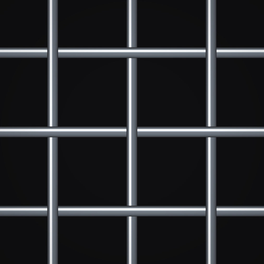 Close-up of galvanized steel crimped woven wire mesh, 1" square openings, in .135" wire