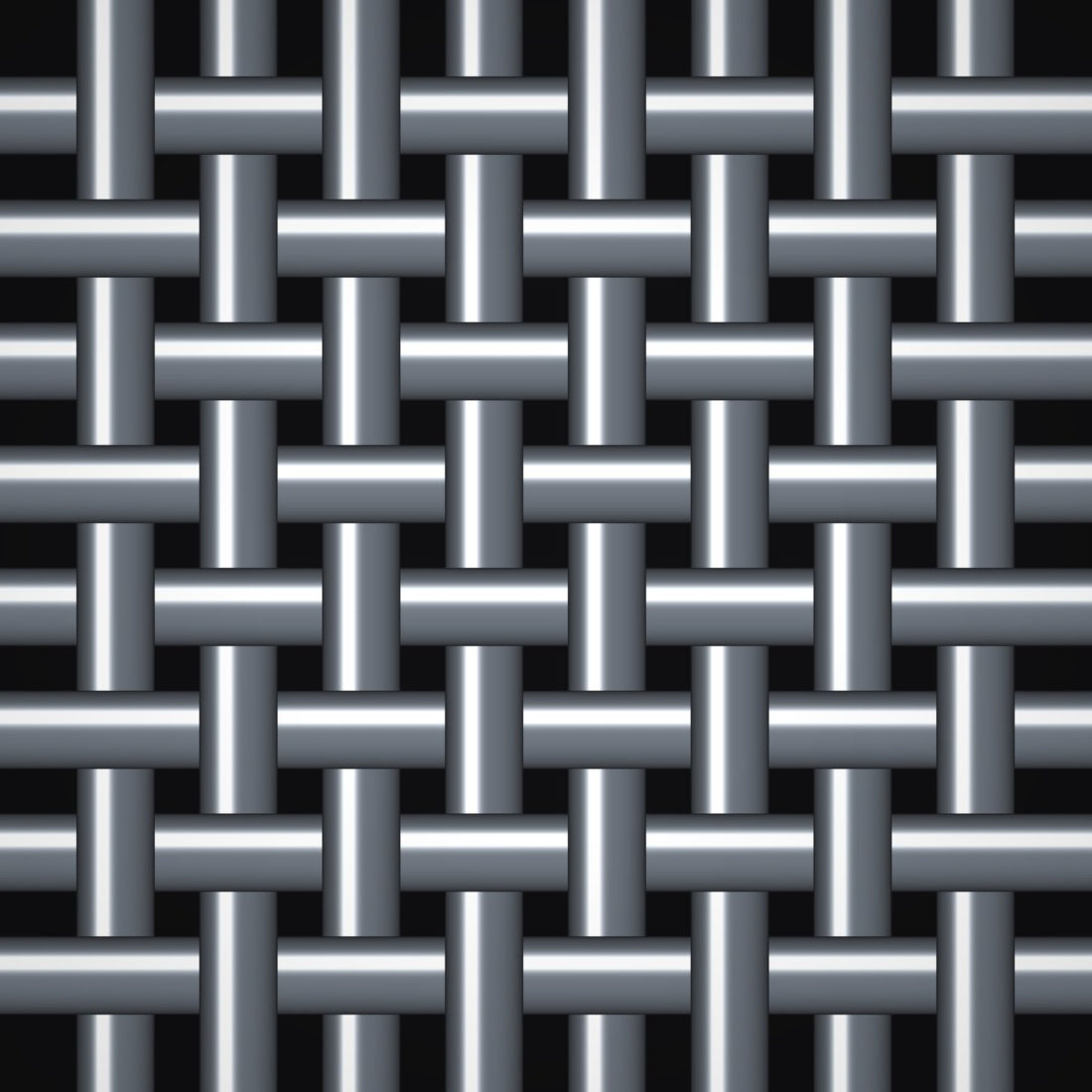 Close-up of galvanized steel crimped woven wire mesh, 3/8" square openings, in .080" wire