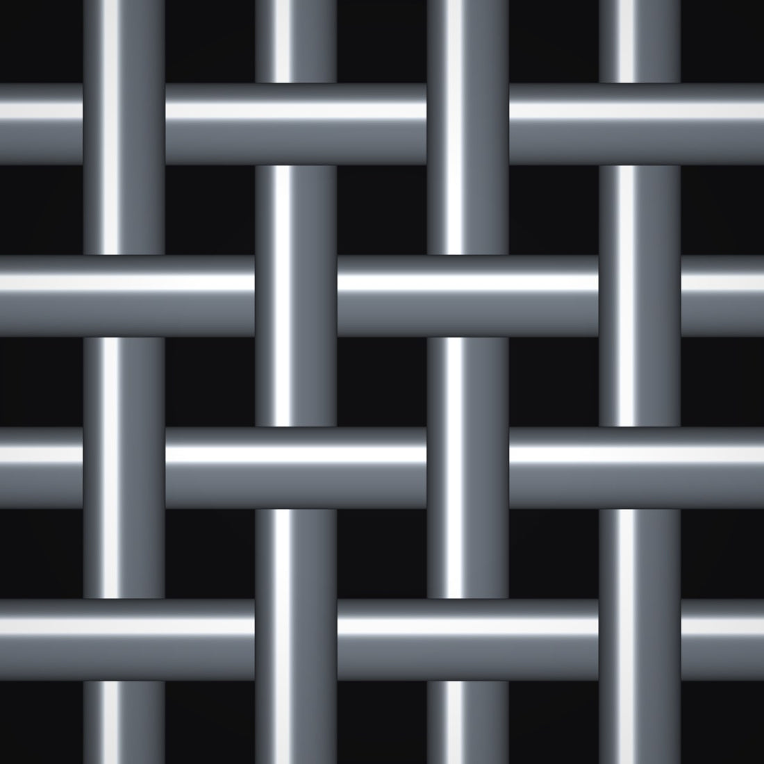 Close-up of galvanized steel crimped woven wire mesh, 4 mesh, in .120" wire
