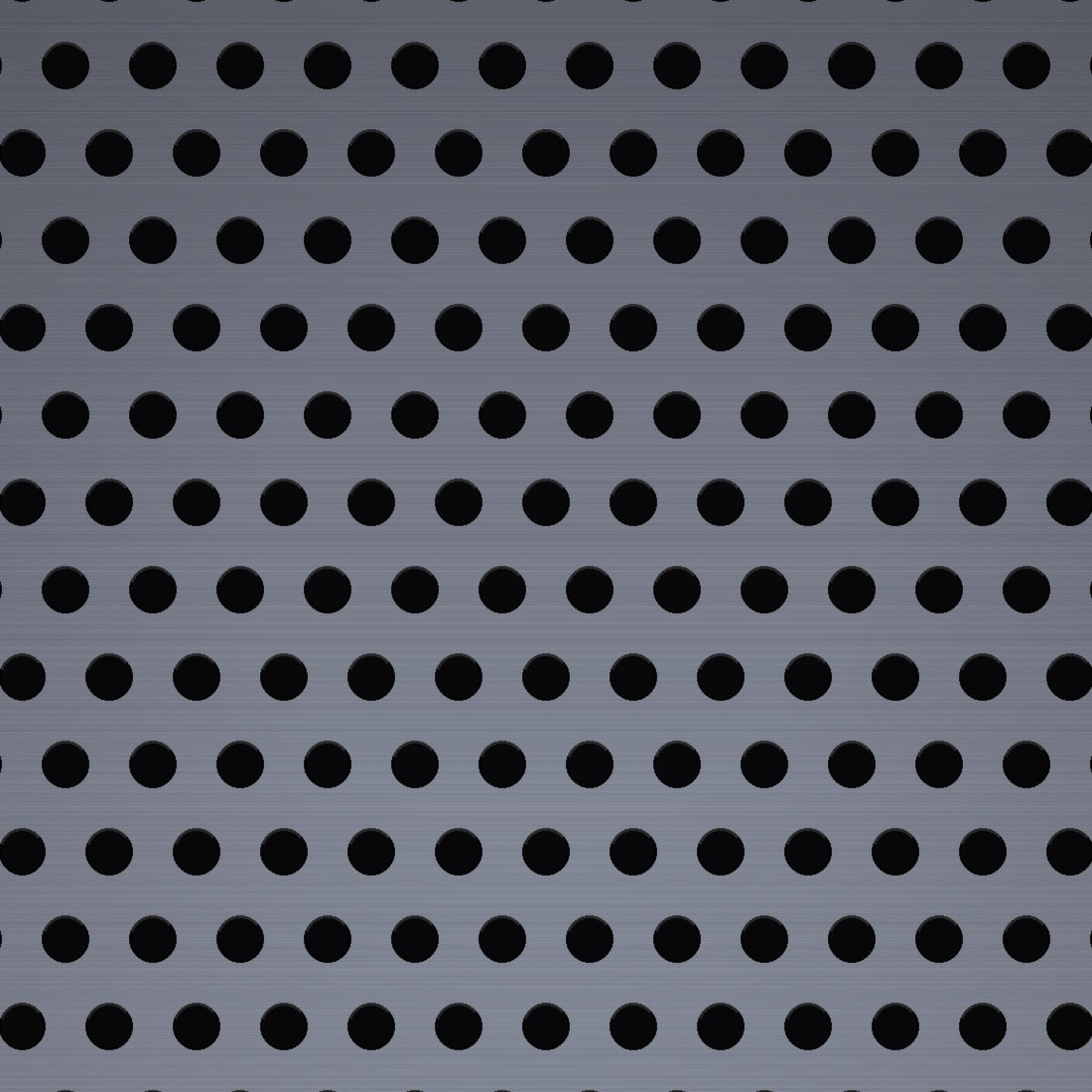 Close-up of plain steel perforated sheet, .027" round holes on .050" staggered centres