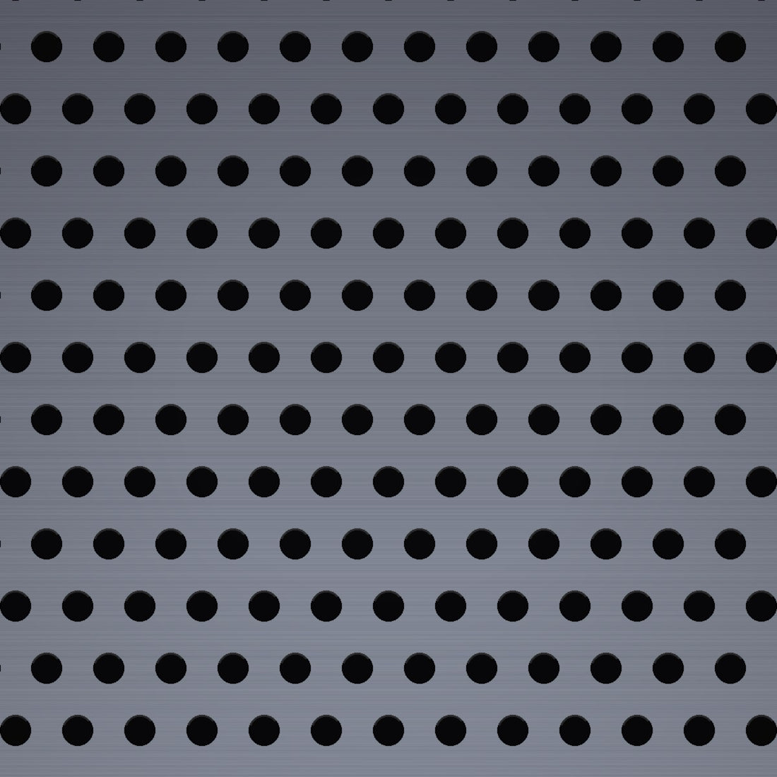 Close-up of plain steel perforated sheet, .027" round holes on .055" staggered centres