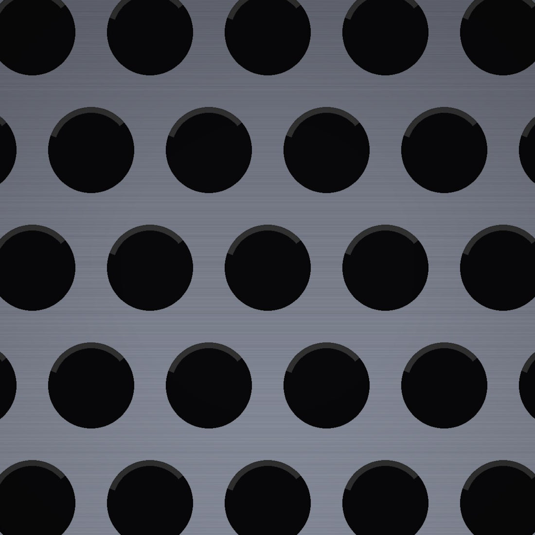 Close-up of plain steel perforated sheet, 1/2" round holes on 11/16" staggered centres